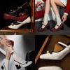 Fashion Bow Mary Janes Shoes Women Sandals Beaded High Heels Elegant 2025 New Brand Leather Chunky Dress Lolita Party Pumps High-quality