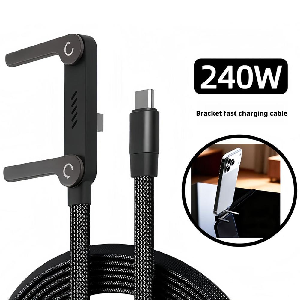 Charging Cable with Integrated Stand Invisible Holder Charger For Apple iPhone 15-17 Series For Huawei For Xiaomi Phone Stand