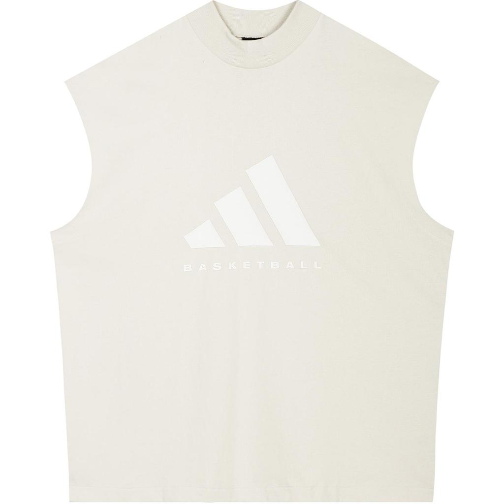 Adidas Originals Chapter 02 Vintage Basketball Tank Top with Logo Print Unisex Tops Alum-Earth-Brown IK0004
