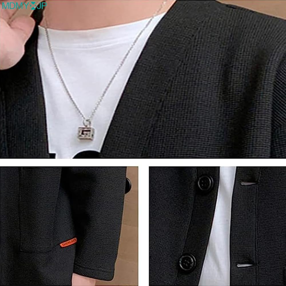 MDMYXJP Autumn Solid Comfortable Plus Sizes MD300 Men's Cardigan, Jacket, V-Neck, Japanese-Style Cardigan, Color, Stylish, Sweater, Available, Spring,