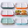 Four-Compartment Melamine Square Plate for Fast Food & Salads.