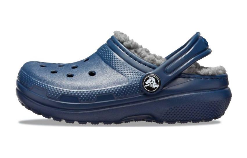 Kids  Crocs Classic Lined Thermal Kids Clogs Dark Blue Charcoal Gray 207010-459 39