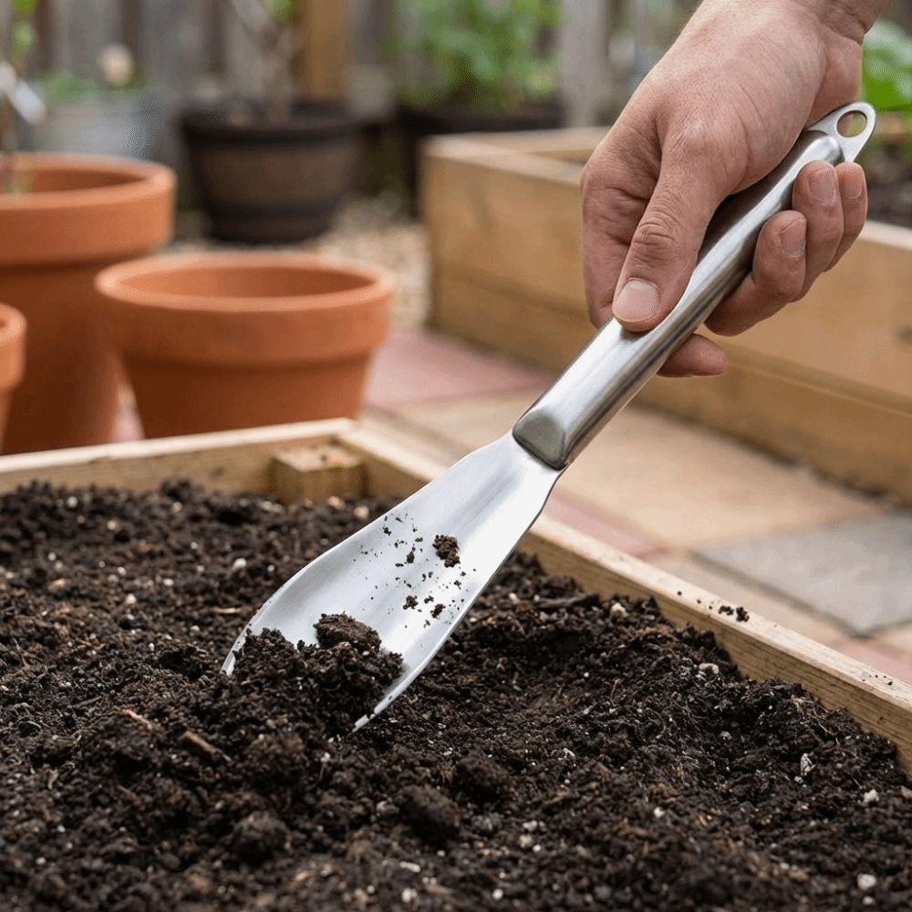 Thickened Stainless Steel Shovel Rustproof Transplanting Tool Garden Shovel Hanging Hole Labor-saving Planting Shovel