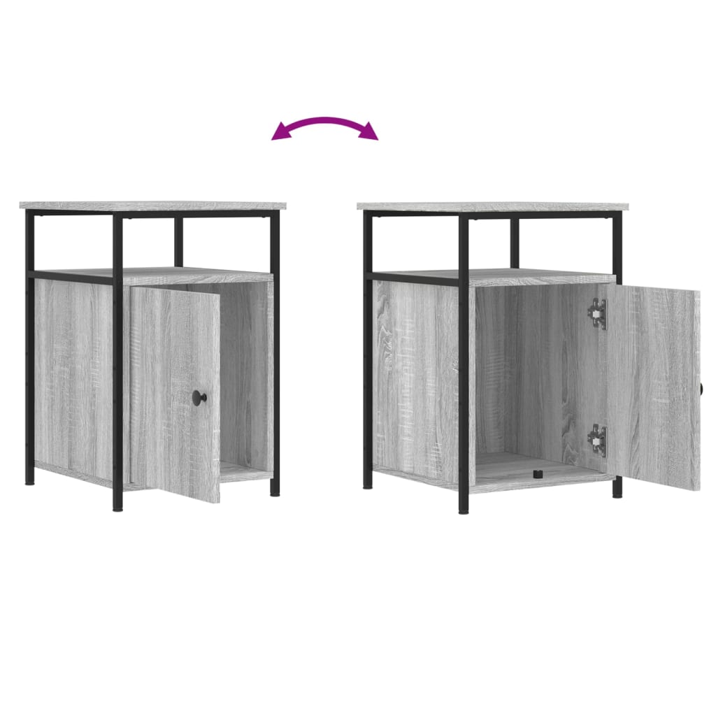 Nightstand Gray Sonoma 40 x 42 x 60 cm Particleboard