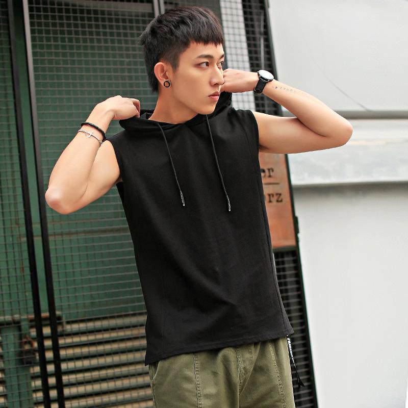 Men's Trendy Sleeveless Hooded Summer Vest T-Shirt