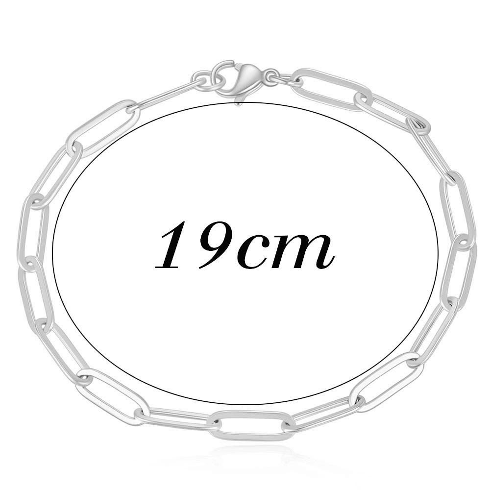 14K Gold Platinierte Einfache Paperclip Rechteckige Gliederkette Armband - Europäischer & Amerikanischer Stil