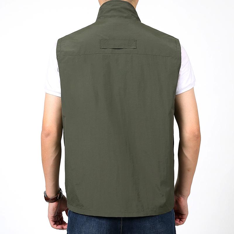 Pánská outdoorová fotografická vesta s mnoha kapsami, Podzim/Zima, Volný střih, Nadměrná velikost, Ležérní pracovní oblečení 9986.