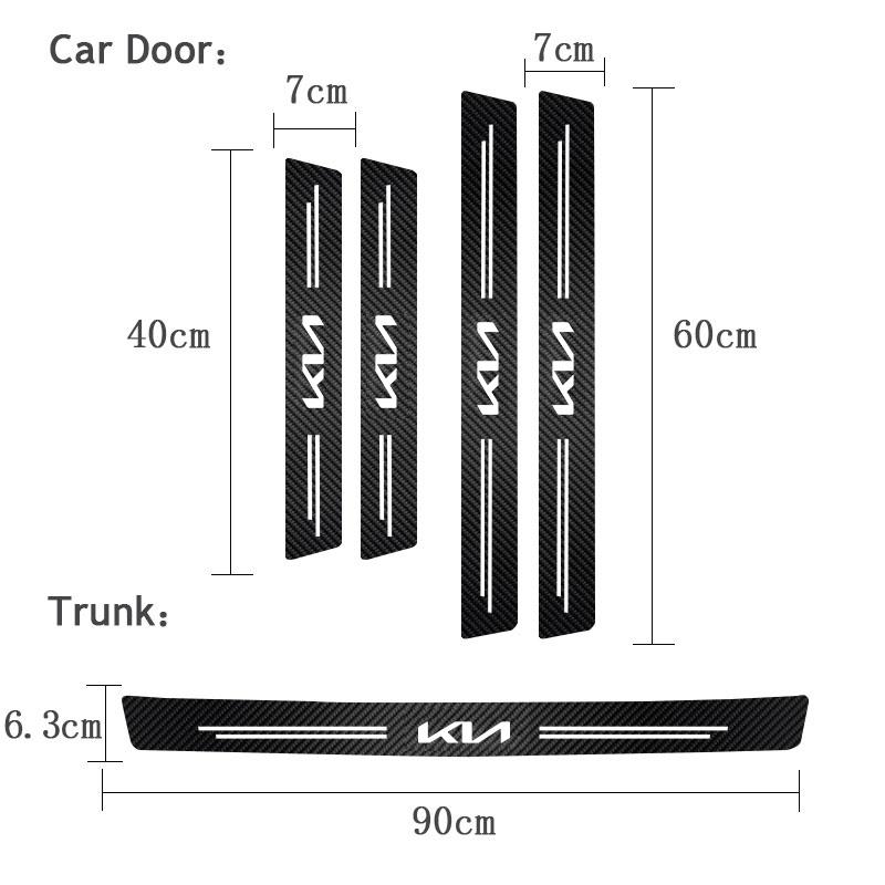 AANI1 Carbon Fiber Door Sill Protector Leather Vinyl Stickers For Kia Rio Soul Cerato Soent Sportage Picanto K5 Forte Niro Morning