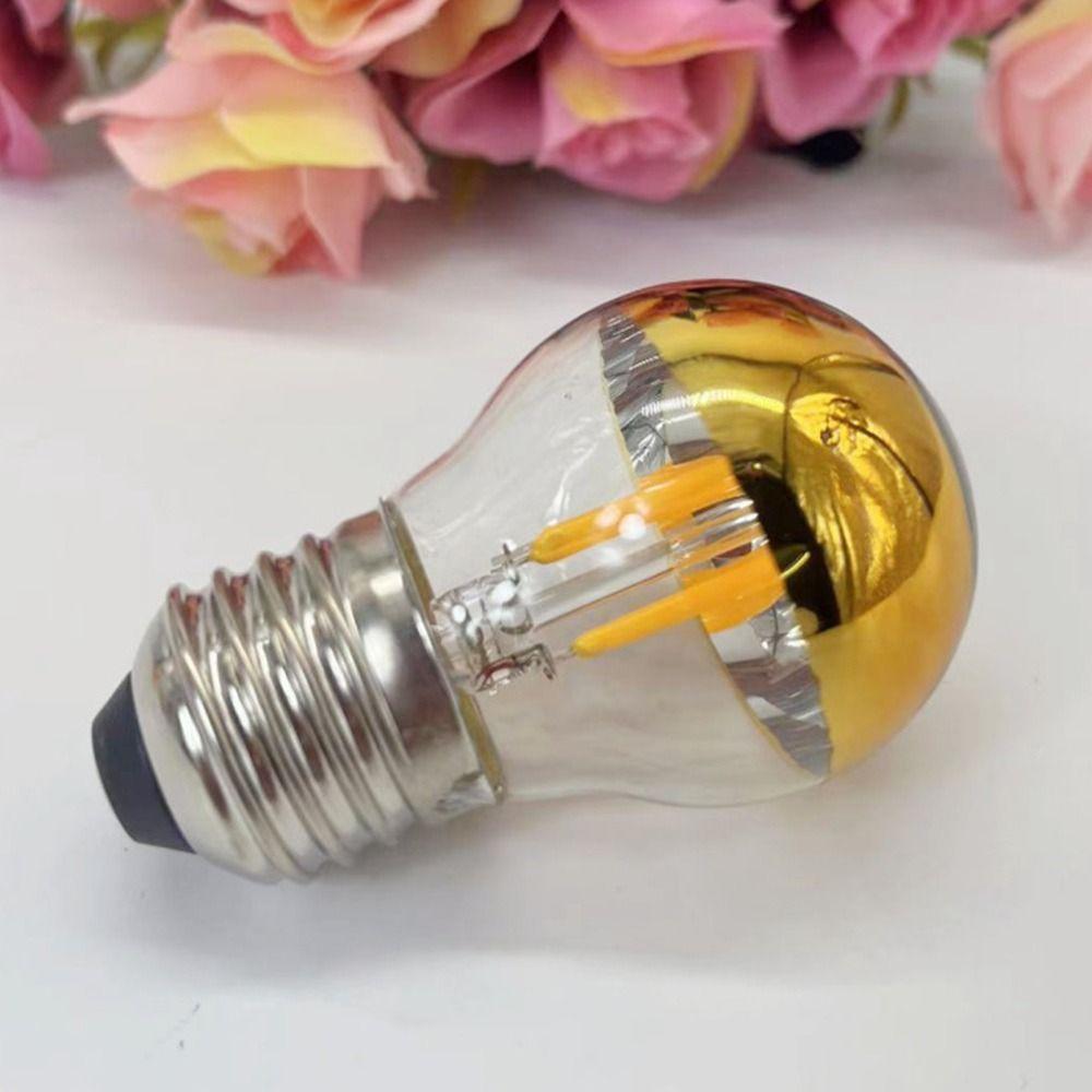 Bulbs New E27 Silver Light Ncandescent Mirror Reflection A60 Semi-plated Bulb LED Filament Bulb