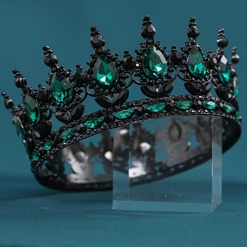 Baroque Luxury Round Wedding Crown Bridal Pageant Rhinestone Crystal Tiaras Crown Molding Headpieces For Queens and King
