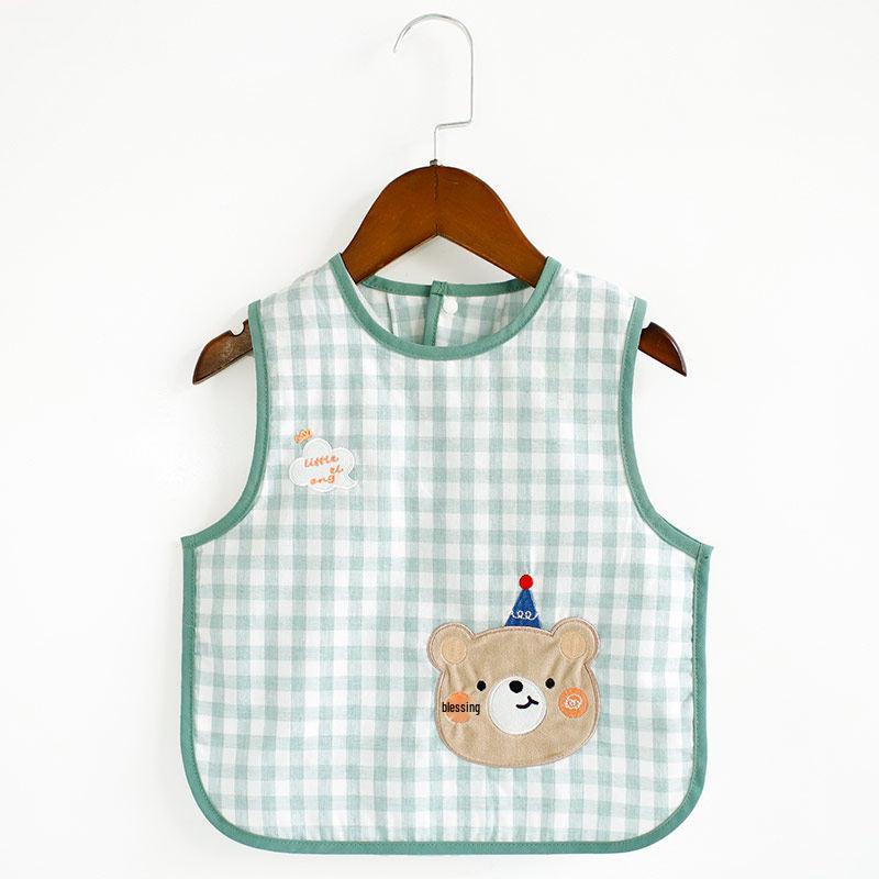 Waterproof Baby Bibs: Sleeveless, Anti-Stain, Solid Food Cartoon Coveralls for Infants and Toddlers