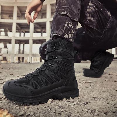 2025 Large Size 39--47 Tactical Boots Special Forces Outdoor Hiking Wear-resistant Training Shoes Combat Black
