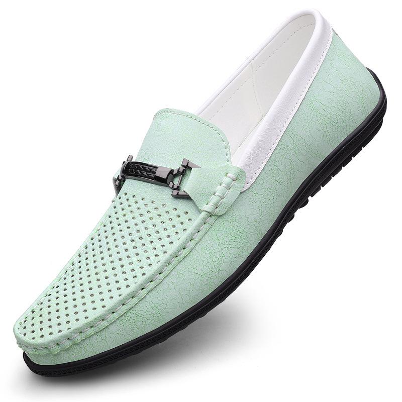 2026 Spring/Summer Men s Slip-On Casual Leather Driving Shoes, Large Size 45