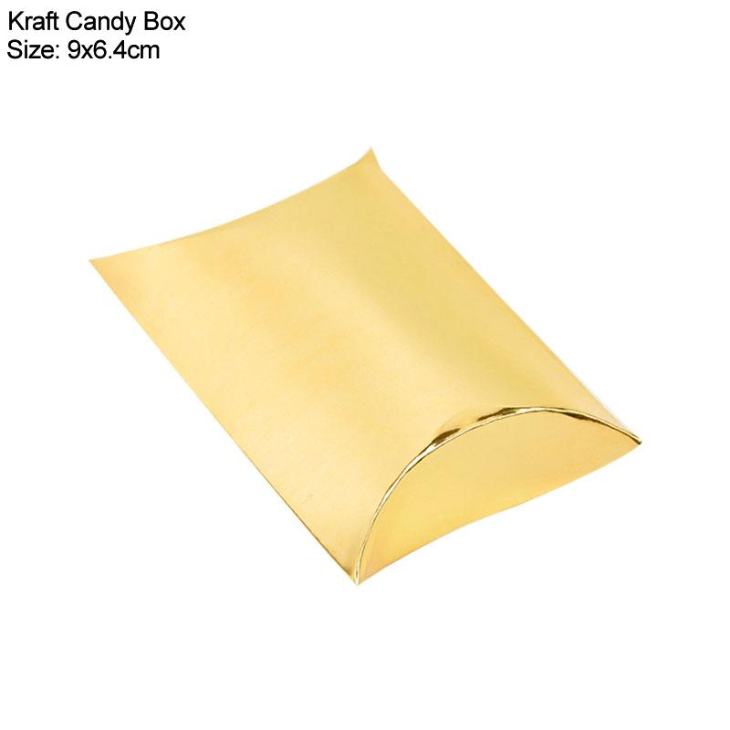 10/20/30Pcs Kraft Paper Pillow Candy Box Christmas Gift Packaging Boxes Candy Bags Wedding Baby Shower Birthday Party Decoration