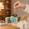 Unique Glass Art Pendant Hand Blown Pumpkin Figurine, Creative Adornment for Desktop Decoration, Fall Rainbow Light Refraction Decor