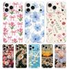 Soft Clear TPU Phone Case For iPhone 17 Air 16E 16 11 15 14 Pro MAX 12 13 7 8 Plus SE Easter Cover Soft Pale Little Flower
