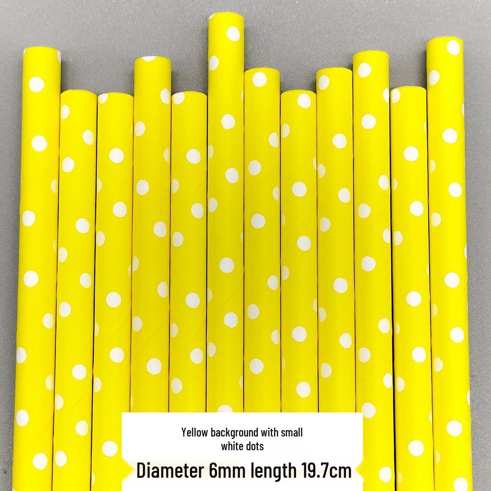 Colorful Polka Dot Biodegradable Paper Straws - Ideal for Juices, Beverages, Desserts & Table Decorations