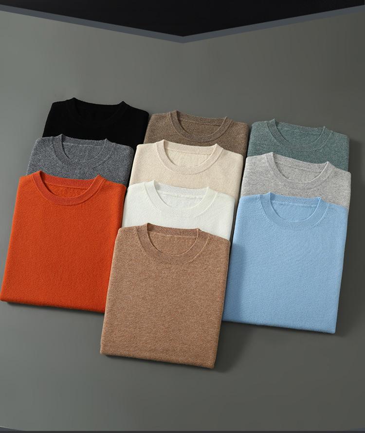 Men’s Short-Sleeve Knit T-Shirt - Autumn/Winter Business Casual, Lightweight, Round Neck Base Layer