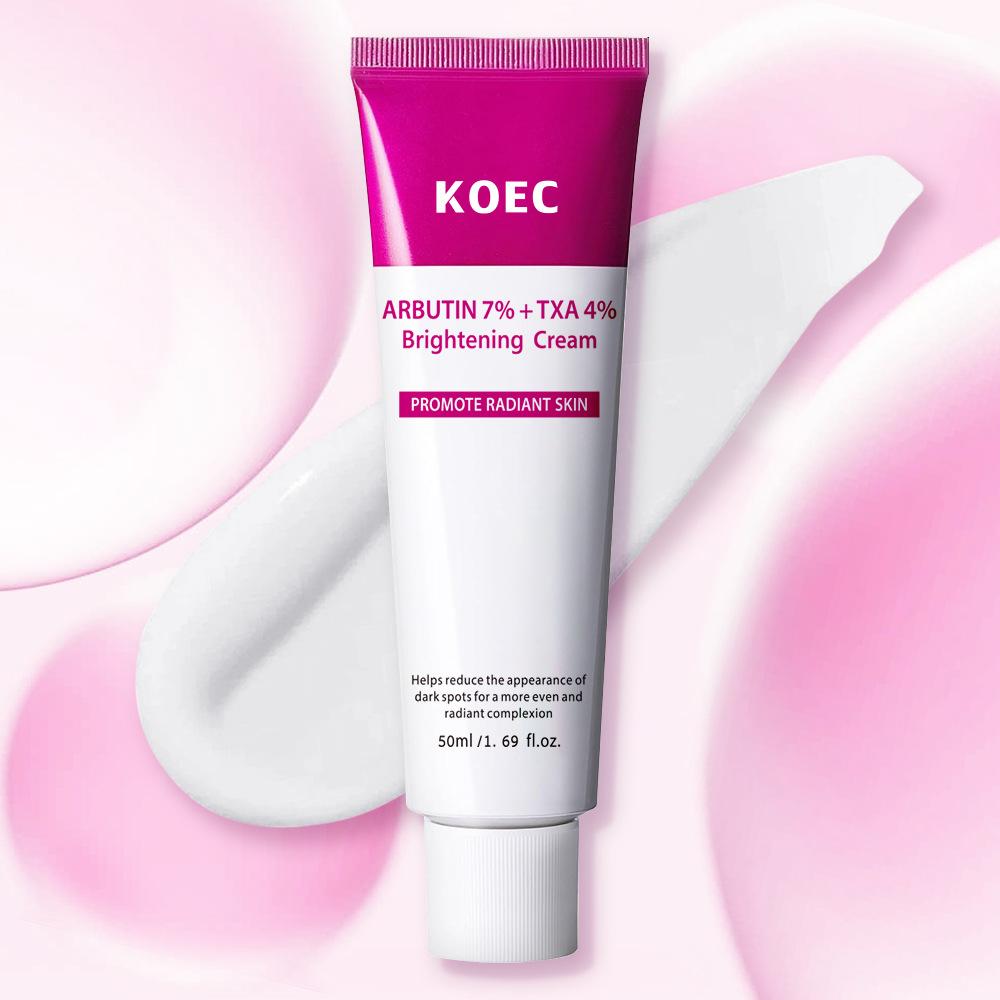 KOEC Crema Idratante all'Arbutina TXA 7% Arbutina + 4% TXA Crema Viso Illuminante Idratante Sbiancante Crema Riparatrice 50ml