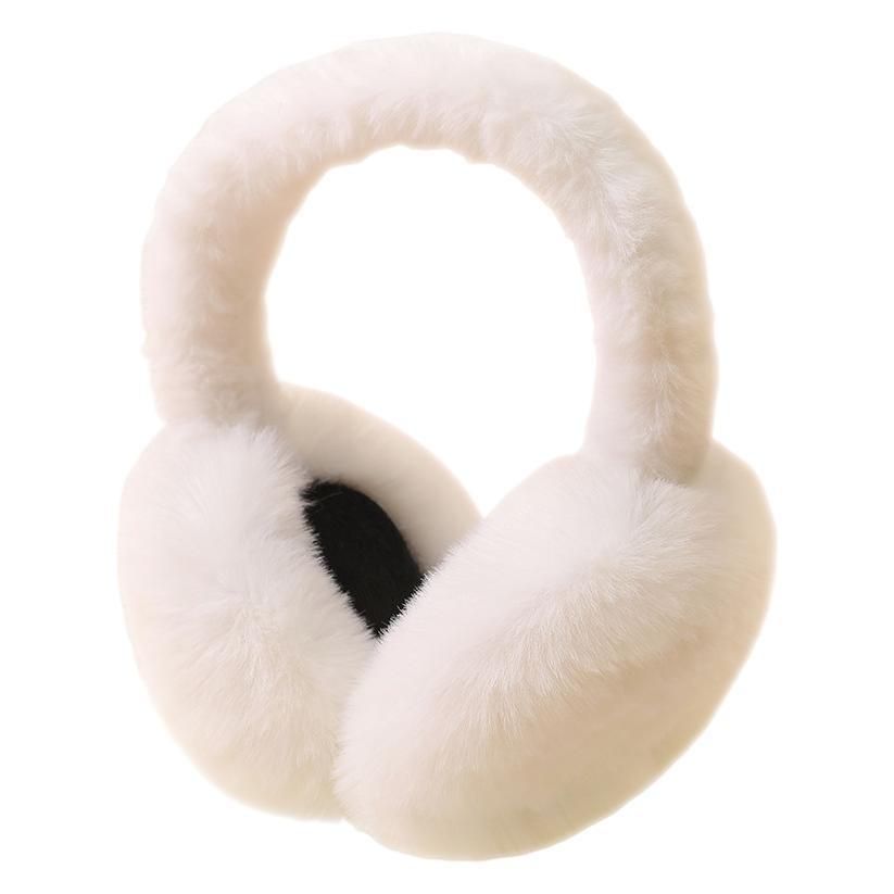 Foldable Winter Plush Earmuffs for Men and Women - Solid Color, Antifreeze, Perfect for Riding and Students