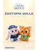 Zootopia Judy and Nick Plush Toy Set - Chubby Fox and Leopard Police Officer Dolls