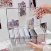 Boîtes de rangement transparentes pour cartes photo Kpop, seau d'emballage pour cartes photo, organisateur de rangement pour cartes photos d'idoles de bureau