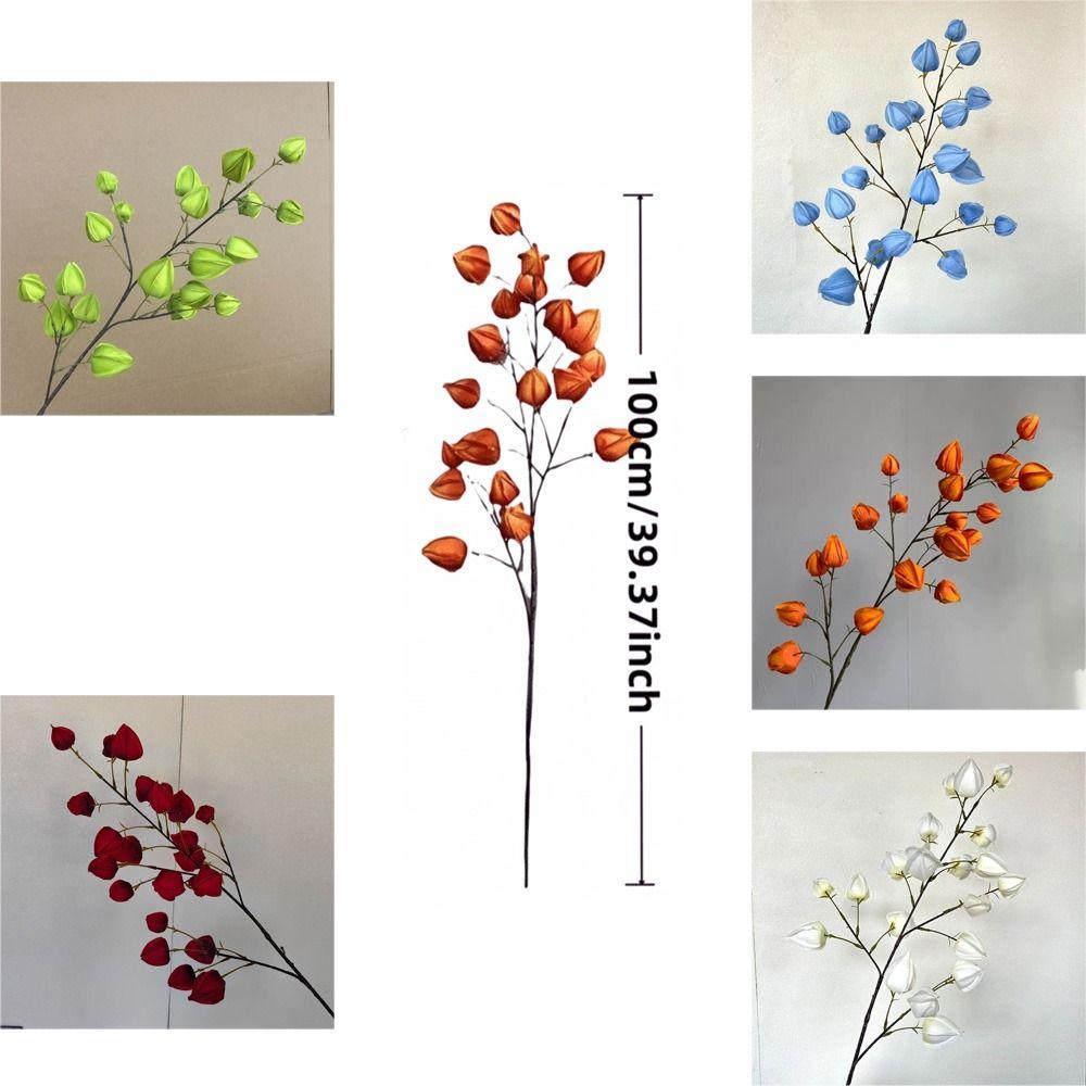 Lifelike Artificial Lantern Flower Real Touch Simulation Flower Branch  Living Room