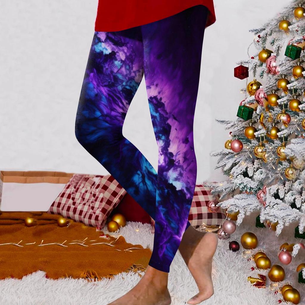 Women's Fashionable Printed Elastic Waist Slim Fit Elastic Yoga Casual Pants
