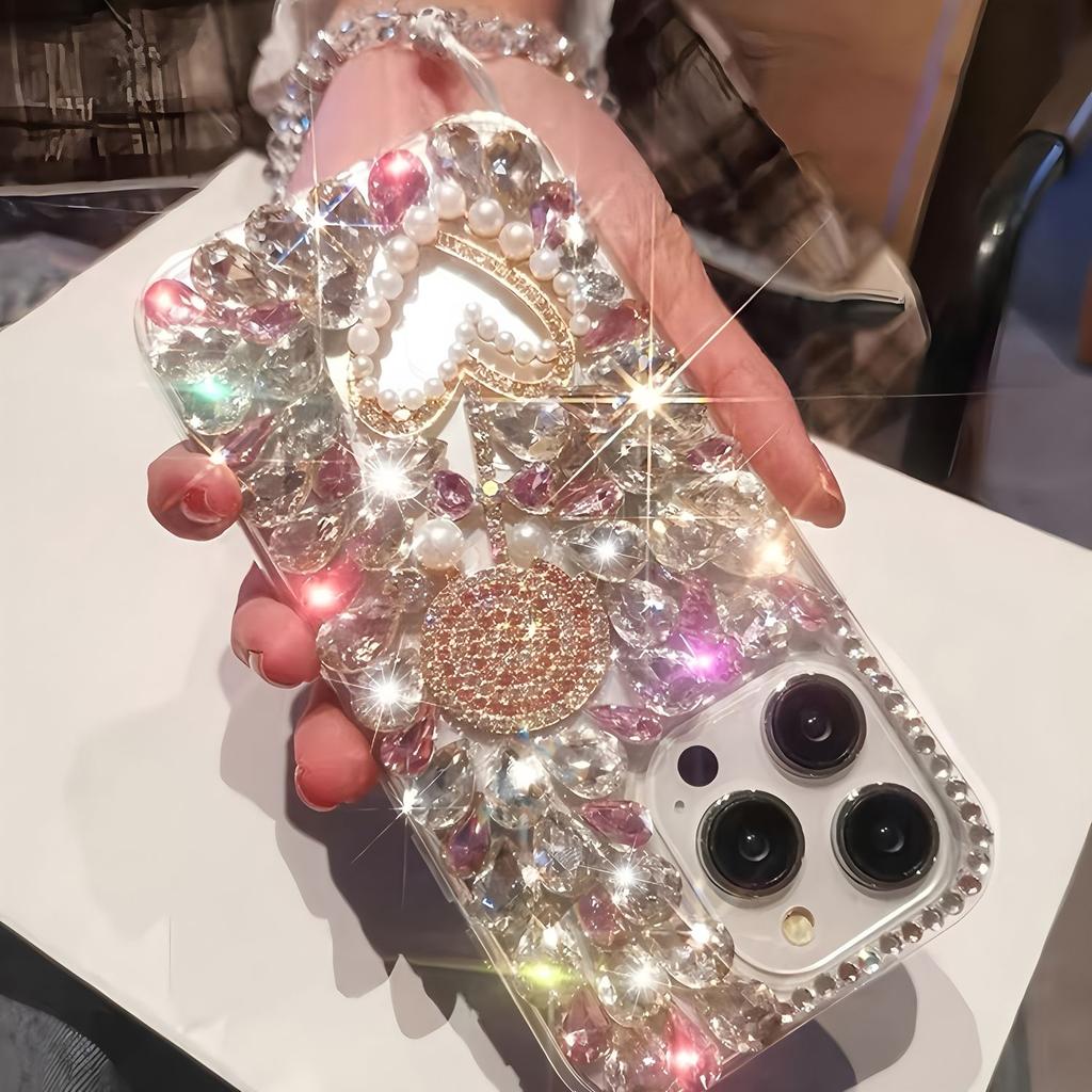 Luxury Crystal Phone Case For OPPO Realme 14 Pro Plus 14X 14T 13 12 Lite 4G 5G 3D Diamond Lollipop Bling Cover Girl's Gift