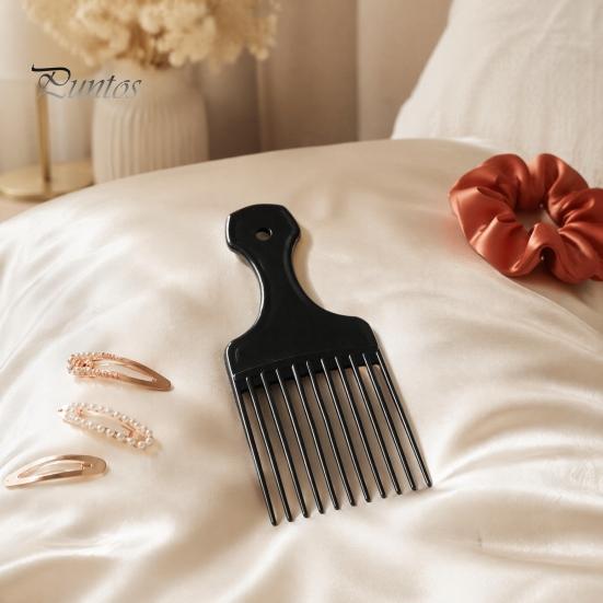 Pettine per Acconciatura Uomo Donna, Denti Larghi Sollevante Districante, Plastica Afro Riccio, Spesso