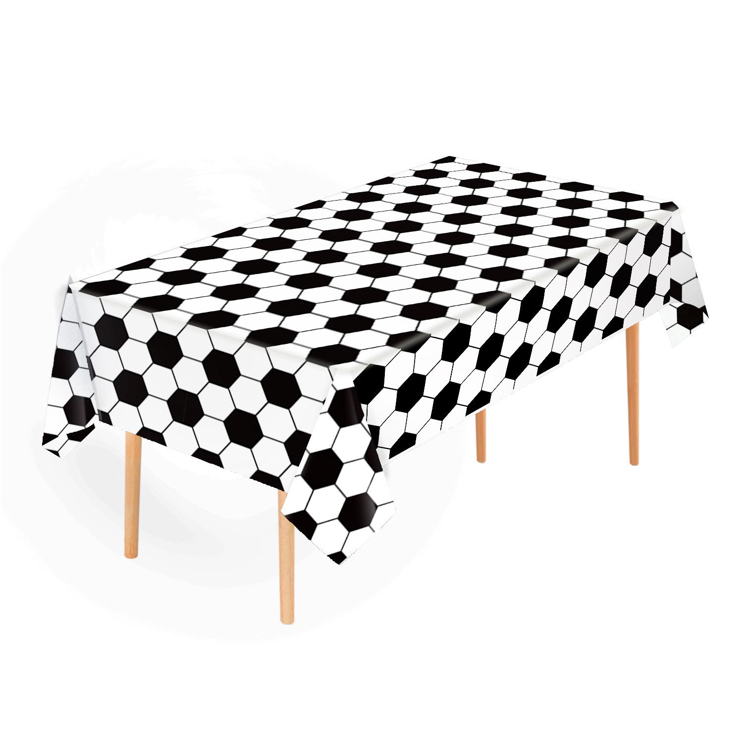 World Cup Theme Disposable Football Tablecloth - Durable Plastic for Parties and Gatherings