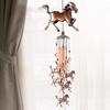 Handmade Copper Horse-shaped Wind Bell Vintage Metal Bell Animal Hanging Decoration Balcony Courtyard Decoration Copper Color