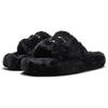 Li Ning Fluffy Comfortable Warm Trendy Versatile Casual Non-Slip Slide Sandals Unisex Footwear Black AZST023-1