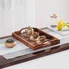 Wooden Rectangular Portable Tea Tray