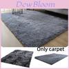 Modern Minimalist Polyester Fiber Gradient Tie-dye Long Fluff Carpet For Living Room Coffee Table Bedside Washable Full Coverage Nordic Style Silver