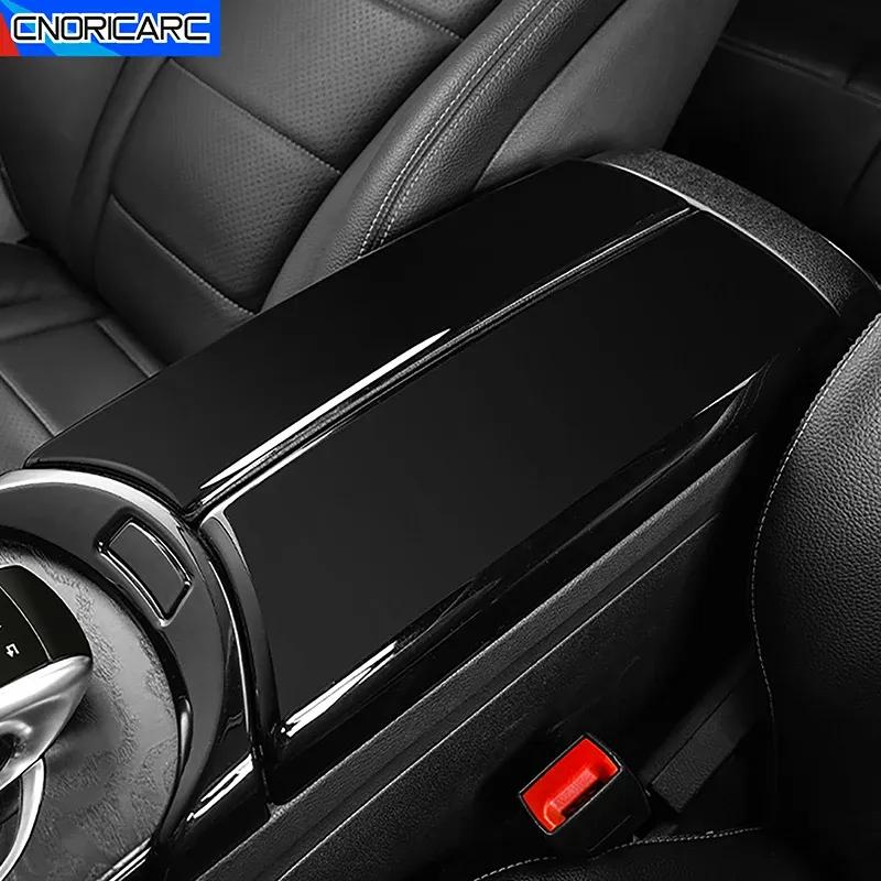 For Mercedes Benz C Class W205 GLC X253 Console Armrest Box Panel Cover Interior Car Accessories Carbon Fiber Pattern Stickers