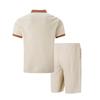 Completo da Uomo Polo e Pantaloncini Manica Corta Collo a Bottone con Tasca Outfit Casual Due Pezzi