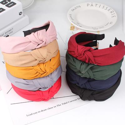 Cotton Cloth Solid Cross Hairband Simple Soft Comfortable Headband Sweet 1PC Girls Women Girls 8 Colors Turban Bow Knot Handmade