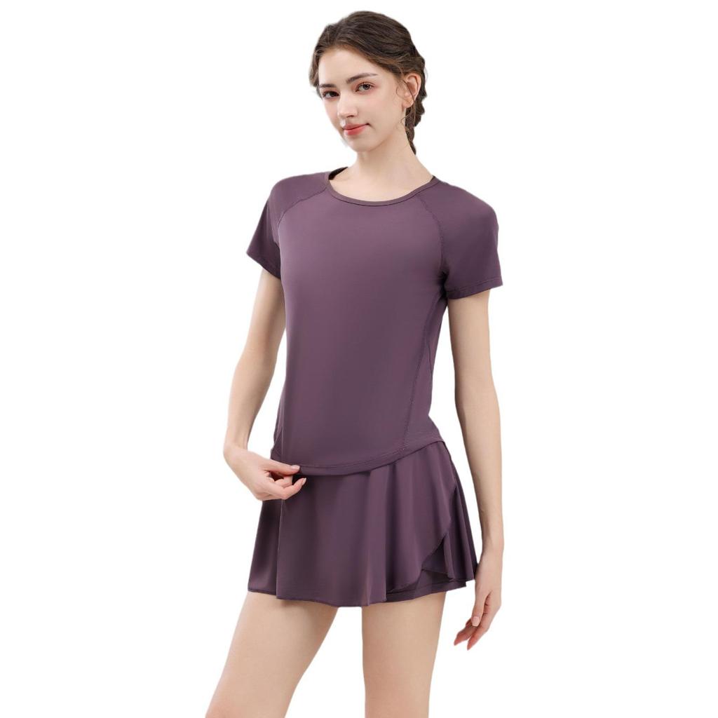 Plus Size Women's Quick-Dry Summer Yoga Suit - Short Sleeve Fitness & Running Outfit