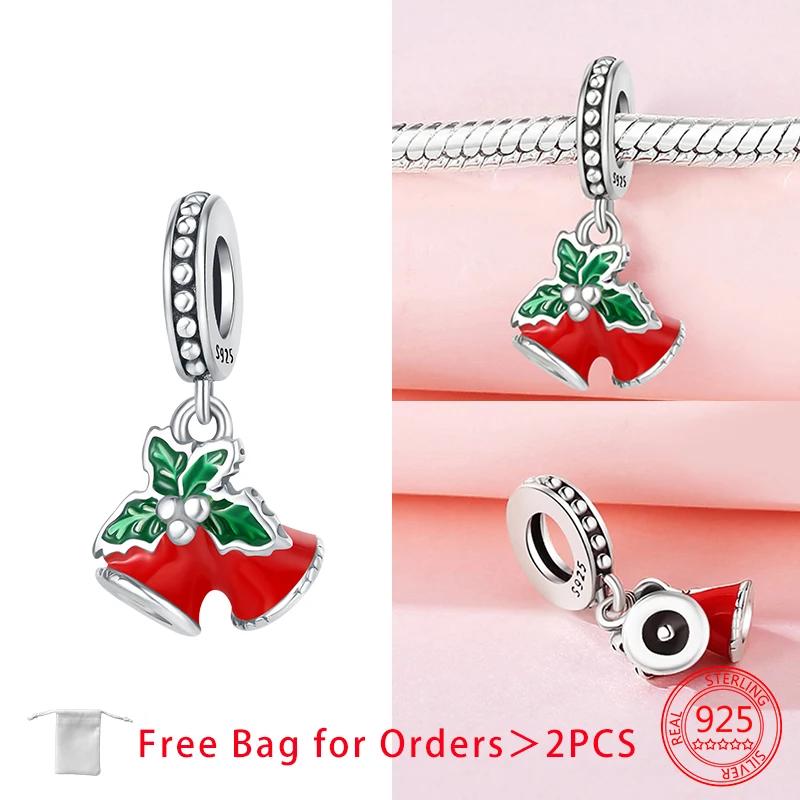 Santa Claus Christmas Tree Sleigh Gingerbread Man Beads Copper Charms Pendant Fit Women Diy Original Bracelet Jewelry Gift