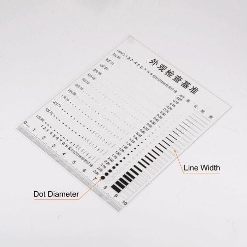 uxcell High-Precision SEC Size Estimation Chart, 10cm 0.2mm Transparency Defect Detection Film Ruler for Diameter, Area, and Line Width Defect Measure