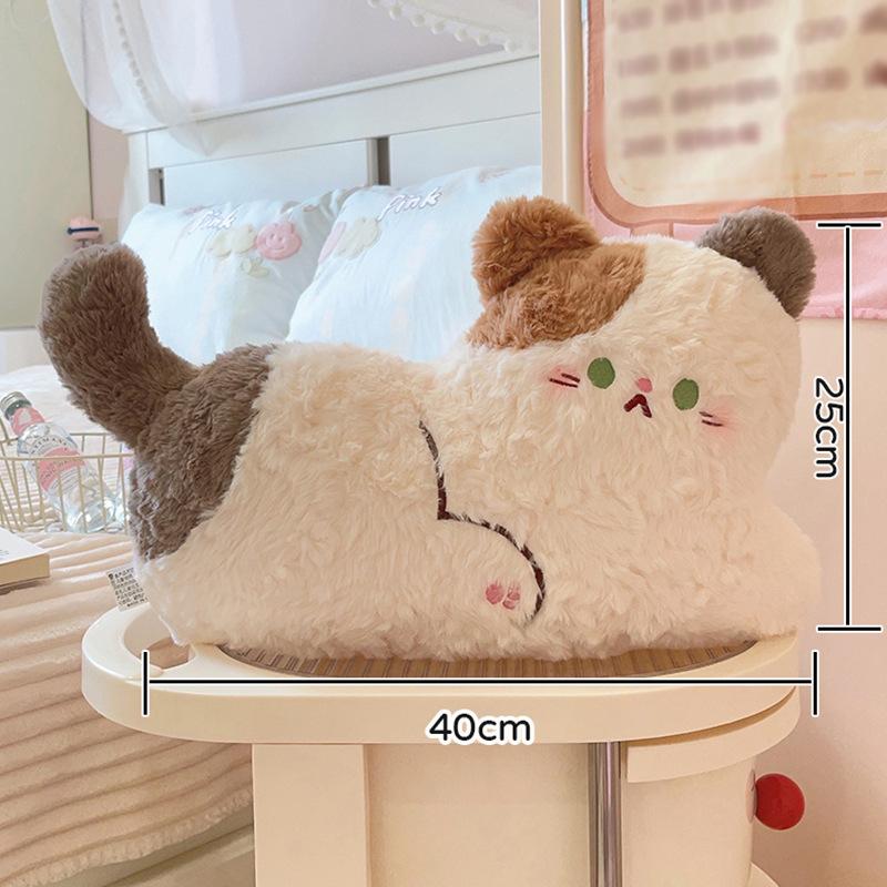 

Sanhua milk cat throw pillow plush toy kitten doll doll cute removable and washable cat throw pillow bed to accompany the sleeping baby 40*25cm