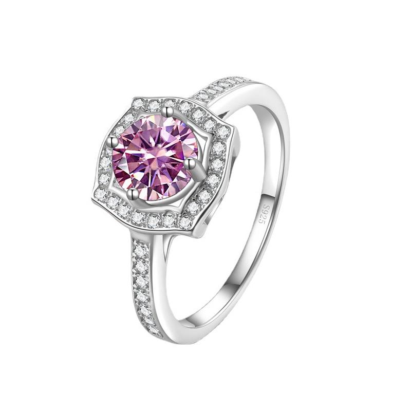 BagueRingen Trendy Sterling Silver S925 Wedding Ring 2ct D-COLOR Moissanite Jewelry For Women GRA Certificate