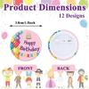 Jutom 48 Pieces Happy Birthday Button Pins for Kids Classroom Birthday Gifts School Students Colorful Round Pin Badges Boys and Girls Teens Adults