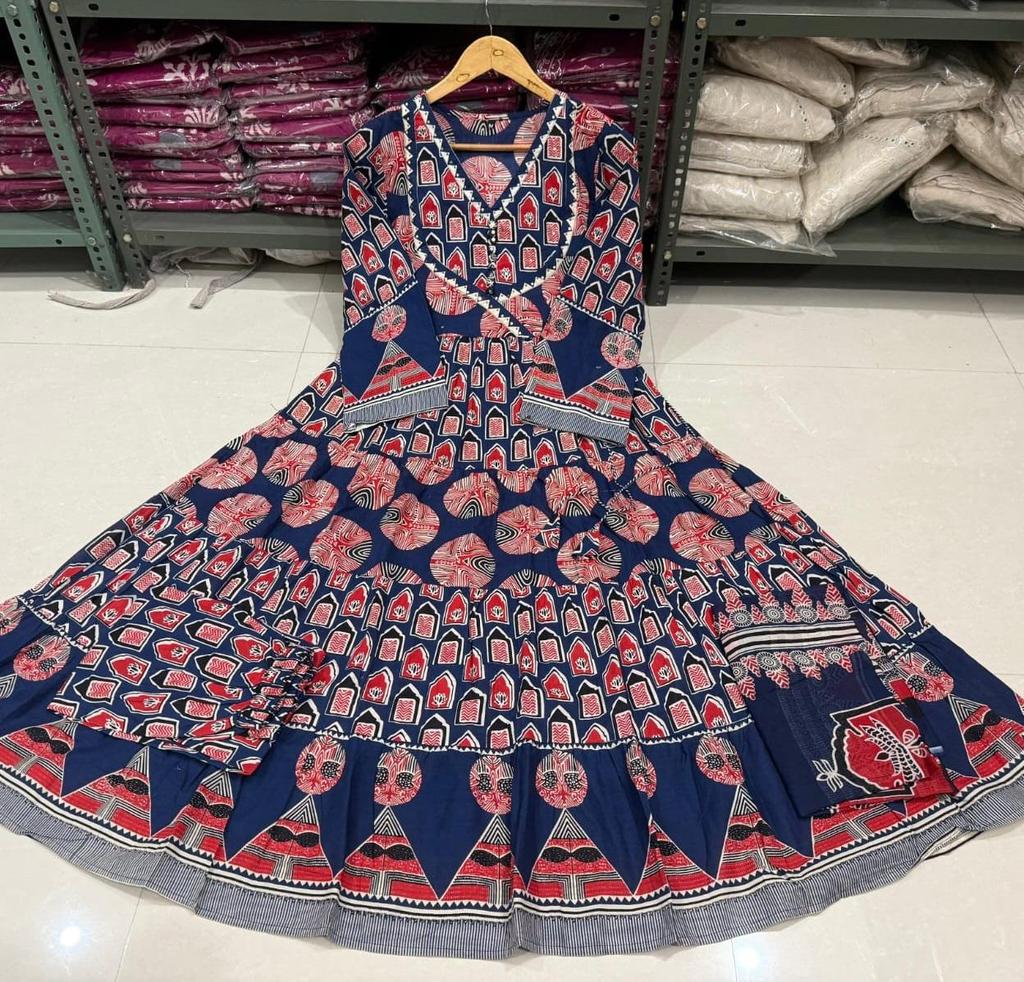 Indian Pakistani Designer Angrakha Style Kurti Pant Dupatta Set Party Wear Bollywood Salwar Suit