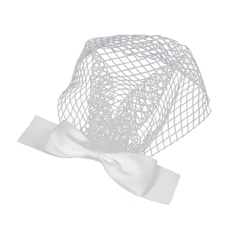 Шляпка-таблетка с вуалью Фасцинатор Шляпа для чаепития Головной убор Вуаль для женщин Леди Черный/Белый 1 белый