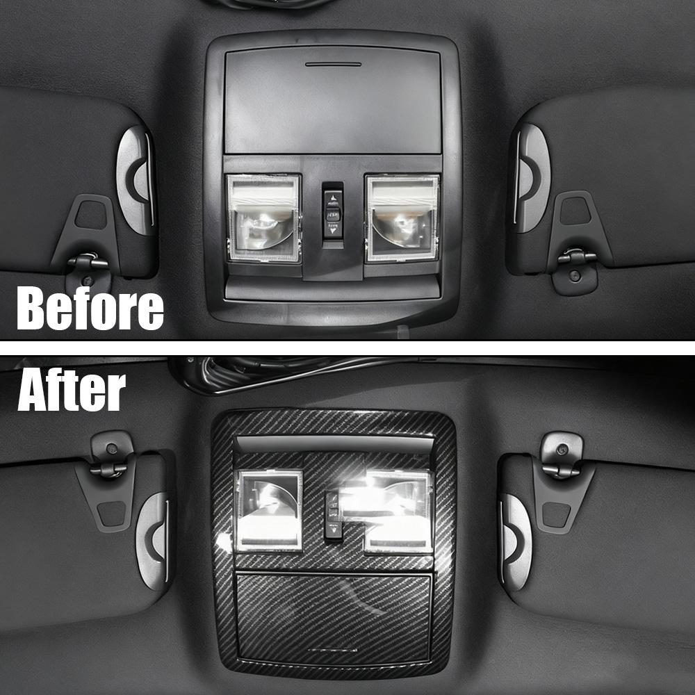 Car Roof Reading Light Lamp Cover Trim Carbon Fiber Decoration Protector Sticker for Dodge Challenger 2010-2025 Car Accessories