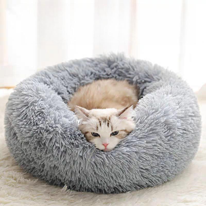 Pet Nest Winter Thicken Plush Warm Pet Nest for Samll Dogs Cats Round Cat Nest Dog Bed Kitten Puppy House Pet Supplies 40CM