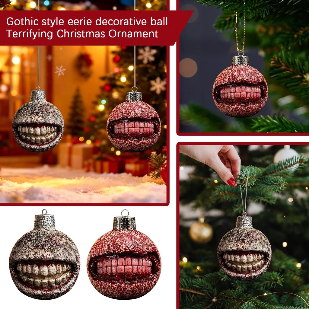 Gothic Christmas Ornament - Hanging Ball Decoration for Holiday Tree Decor