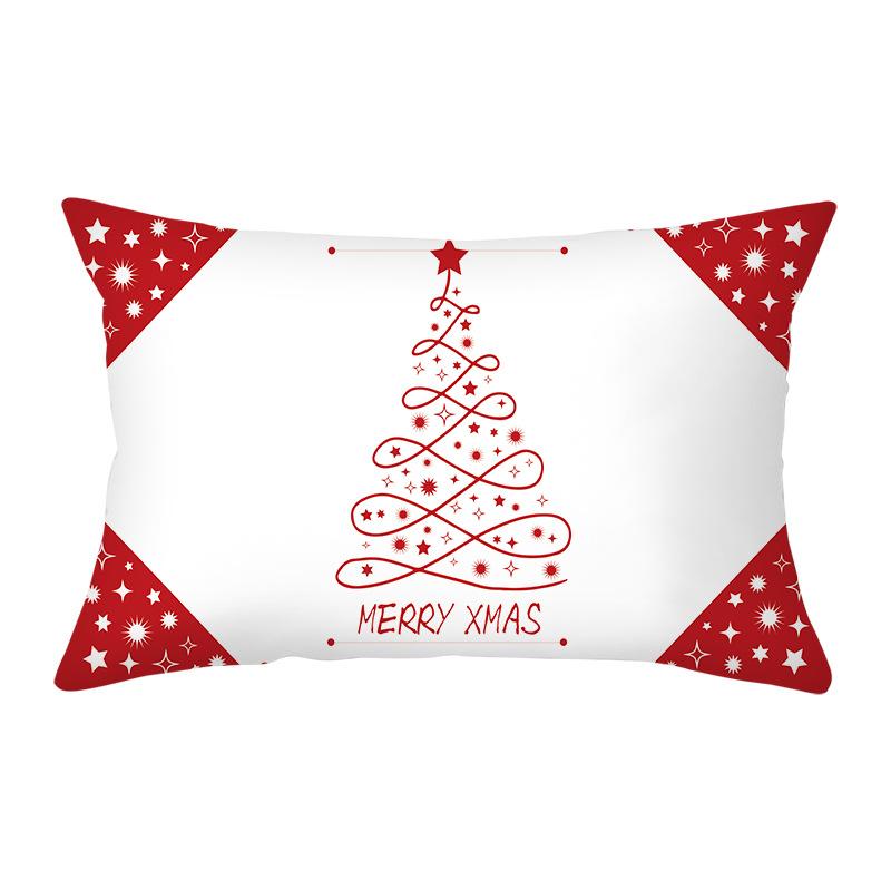 Fronha de Natal Almofada Decorativa Almofada Retangular Capa de Almofada Desenho Animado Boneco de Neve Estampa de Alfabeto